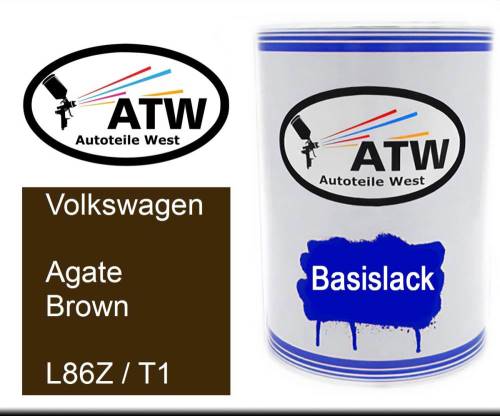 Volkswagen, Agate Brown, L86Z / T1: 500ml Lackdose, von ATW Autoteile West.